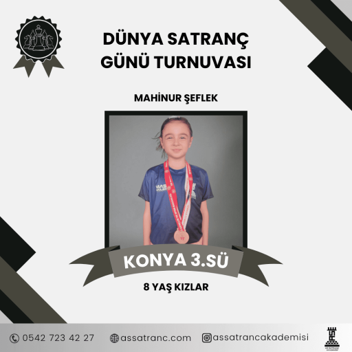 Konya Küçükler İl Birinciliği Satranç Turnuvası  Emine Zeynep Uzman