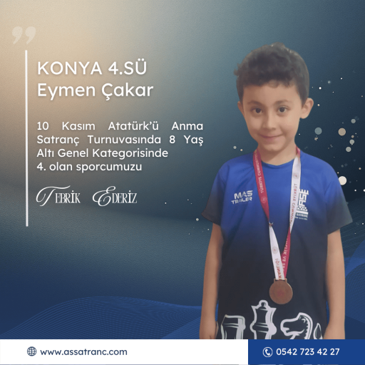 Konya Küçükler İl Birinciliği Satranç Turnuvası 20 madalya