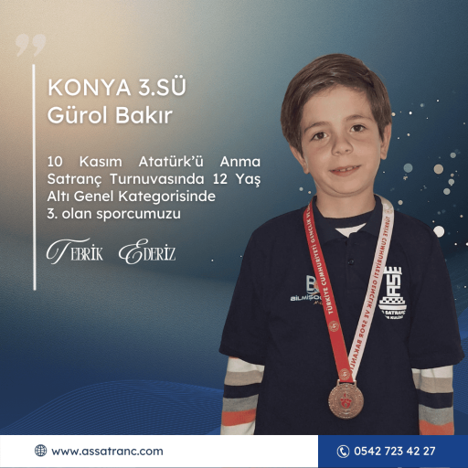 Konya Küçükler İl Birinciliği Satranç Turnuvası  Beril Keskin