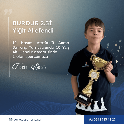 Konya Küçükler İl Birinciliği Satranç Turnuvası  Mustafa Kemal Öntürk