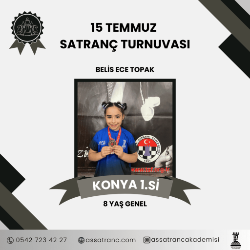 Konya Küçükler İl Birinciliği Satranç Turnuvası  Doruk Kayın
