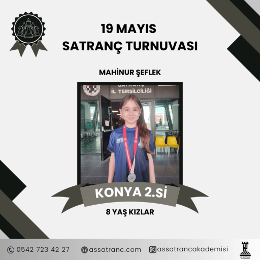 Konya Küçükler İl Birinciliği Satranç Turnuvası 20 madalya