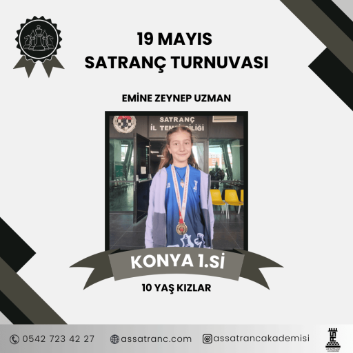 Konya Küçükler İl Birinciliği Satranç Turnuvası  Beril Keskin