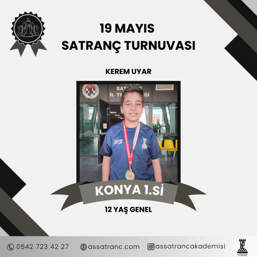 Konya Küçükler İl Birinciliği Satranç Turnuvası  Mustafa Kemal Öntürk