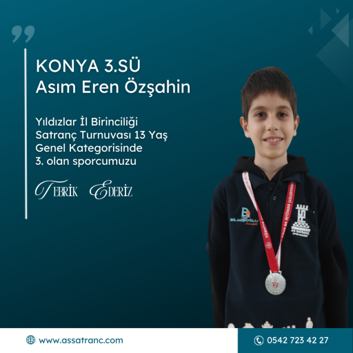 Konya Küçükler İl Birinciliği Satranç Turnuvası 20 madalya