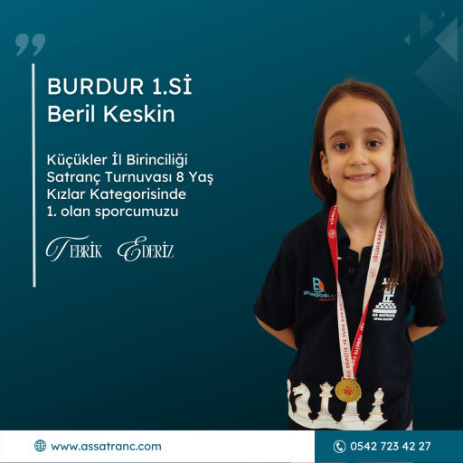 Konya Küçükler İl Birinciliği Satranç Turnuvası  Beril Keskin