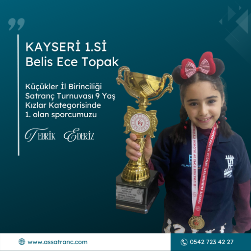 Konya Küçükler İl Birinciliği Satranç Turnuvası  Doruk Kayın