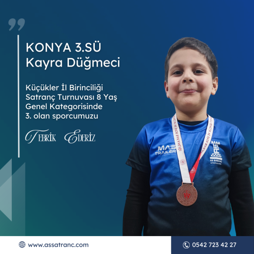 Konya Küçükler İl Birinciliği Satranç Turnuvası 20 madalya