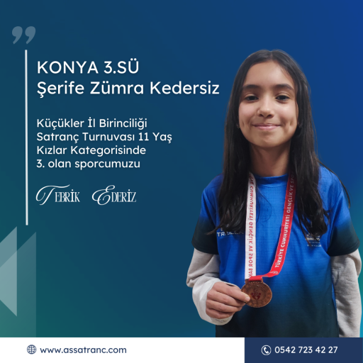 Konya Küçükler İl Birinciliği Satranç Turnuvası  Mustafa Kemal Öntürk